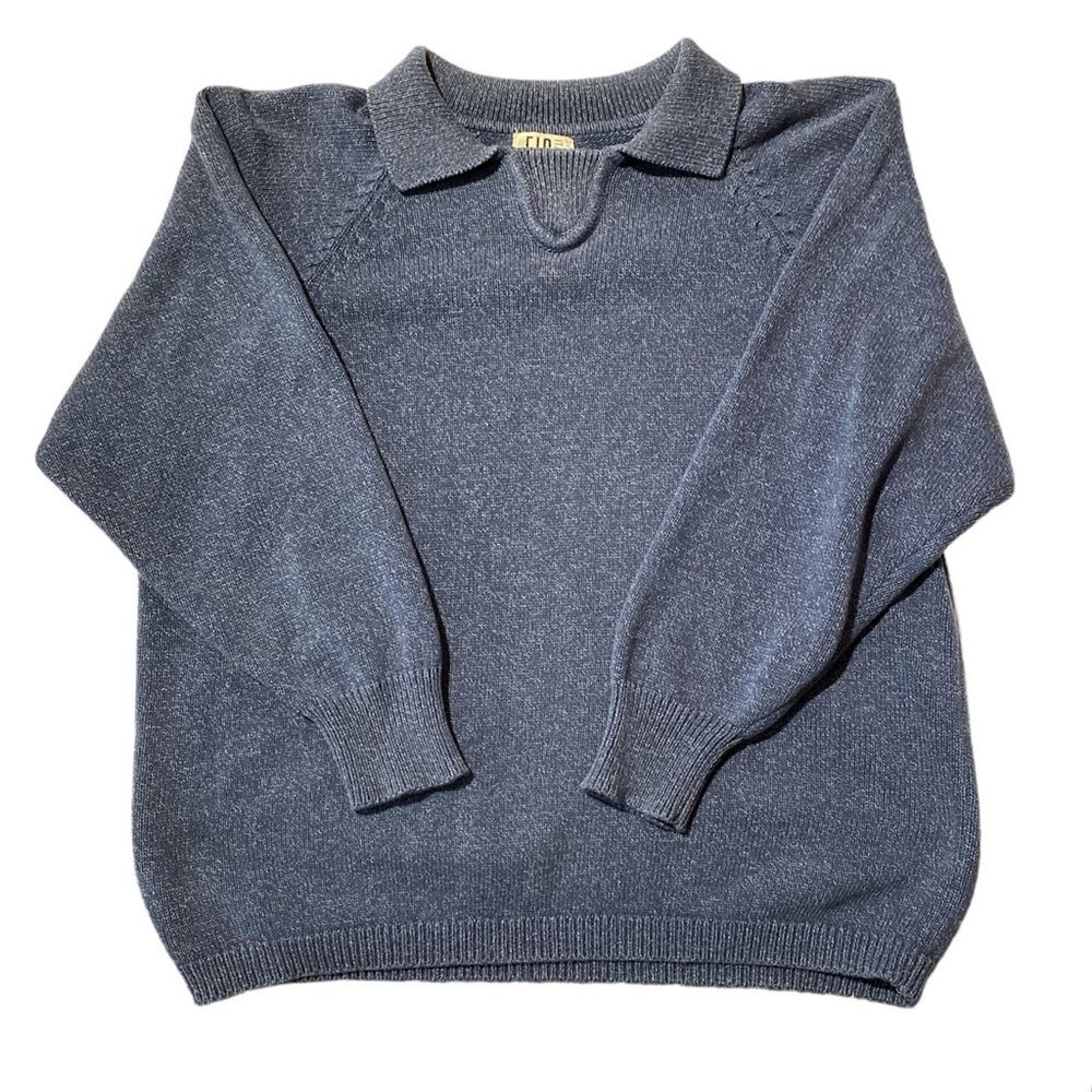 Vintage Fia Italia Hand Loomed Blue Sweater Women's Size Medium